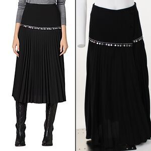 Sandro Debby Embellished Pleated MIDI Skirt